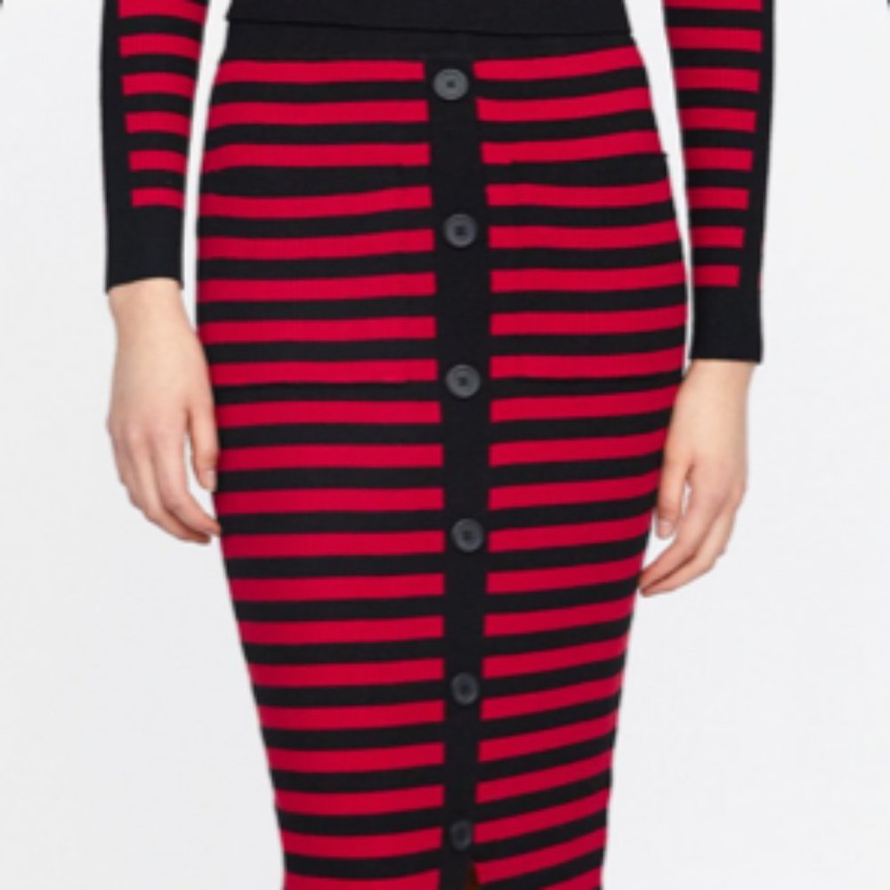 NWT Zara Striped Bodycon Skirt